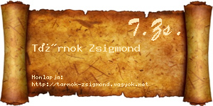 Tárnok Zsigmond névjegykártya